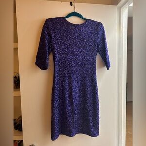 Alice + Olivia Sequin Purple Long Sleeve Dress